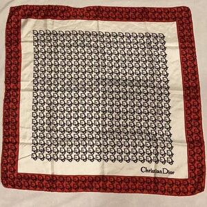 Vintage Christian Dior Pure Silk Monogram Print Scarf